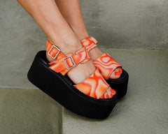 T.U.K. Shoes S3306L Orange Wavy Strato Sandal
