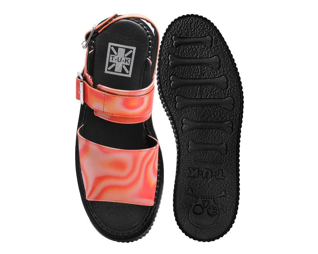 T.U.K. Shoes S3306L Orange Wavy Strato Sandal
