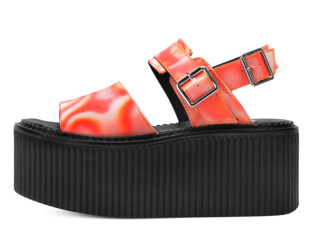 T.U.K. Shoes S3306L Orange Wavy Strato Sandal