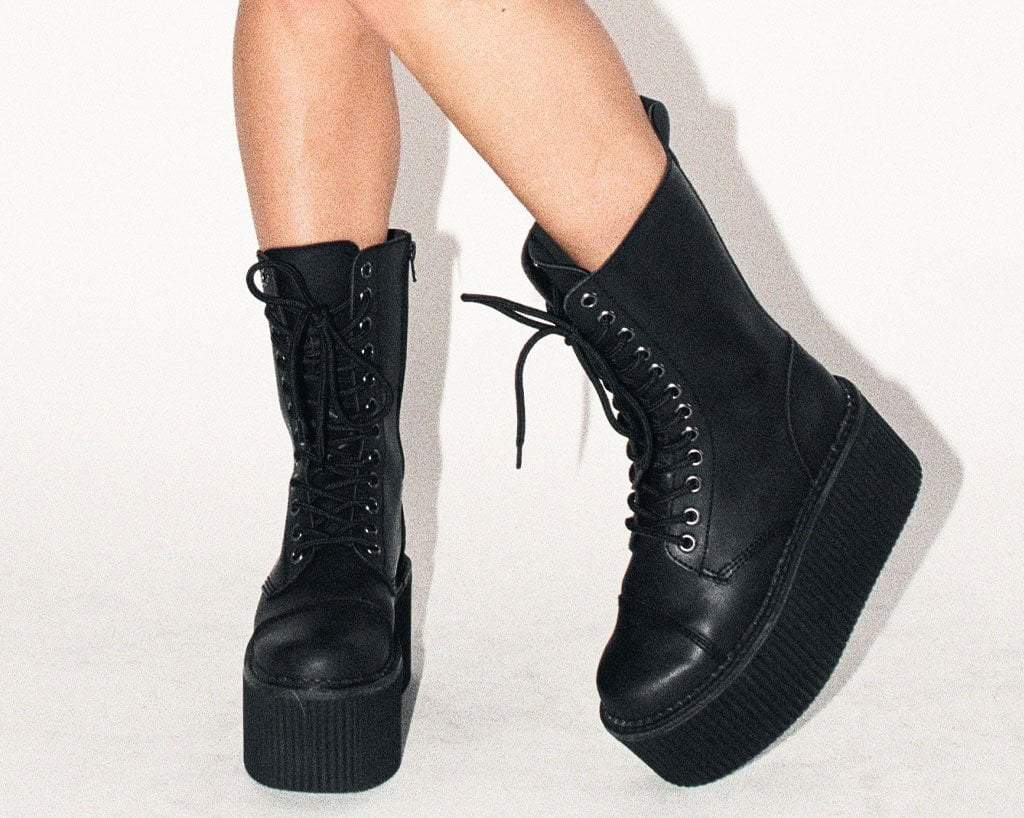 T.U.K. Shoes S9792 Black 12-Eye Casbah Stratocreeper Boot