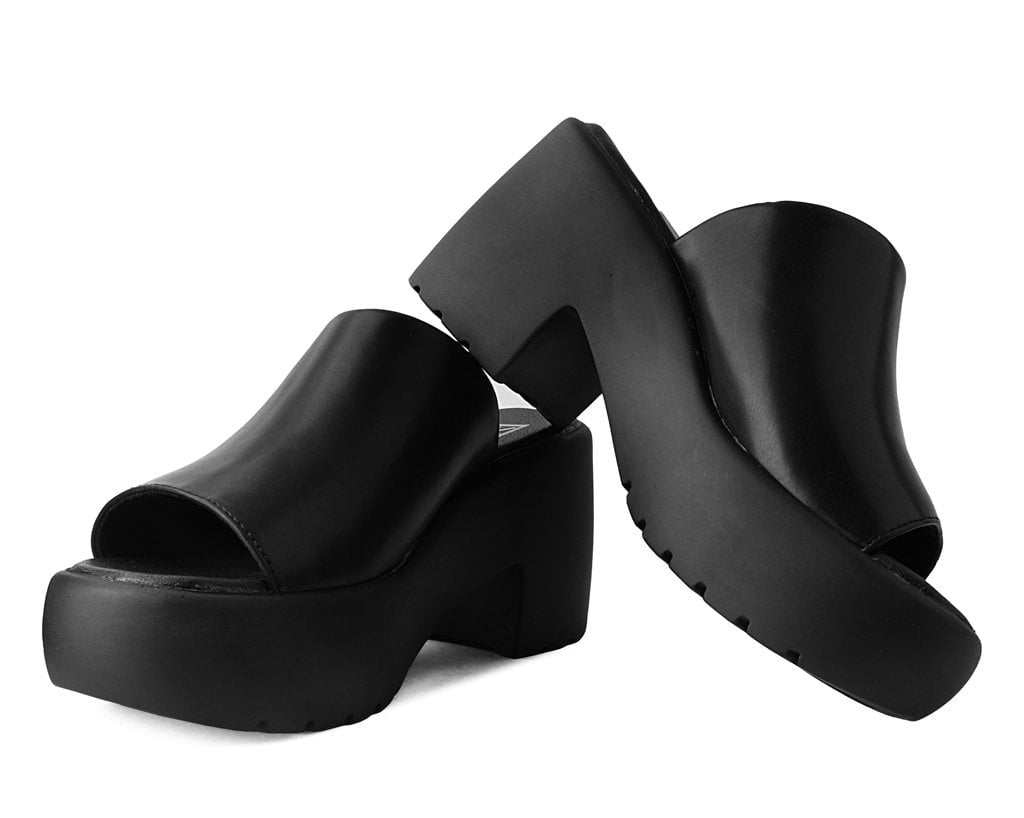 T.U.K. Shoes A9878L Black Bubble Mule Heel