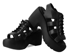 T.U.K. Shoes A9962L Black Lace Up Bubble Heel