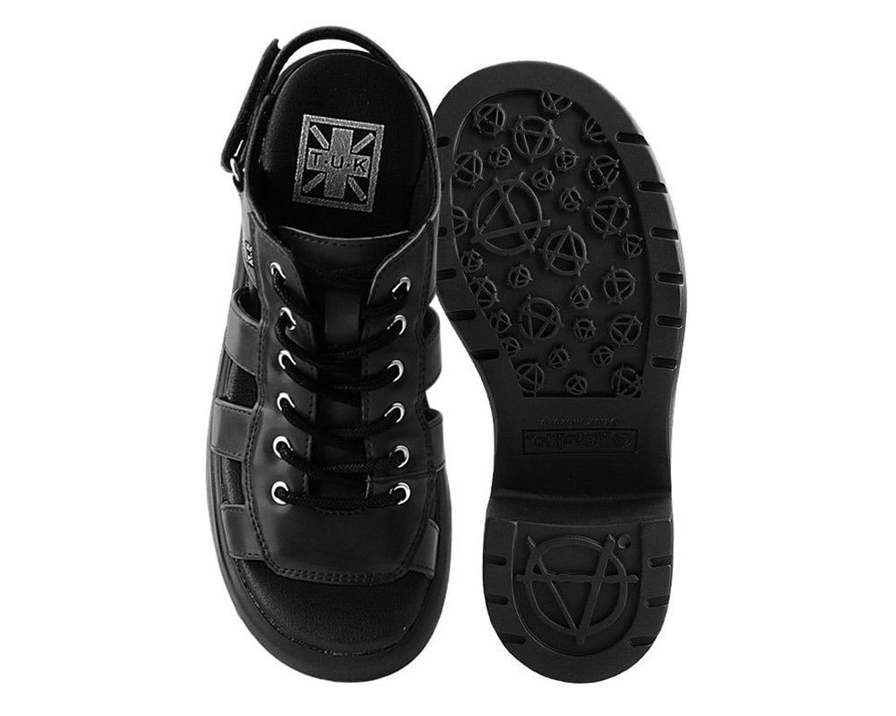 T.U.K. Shoes A9962L Black Lace Up Bubble Heel