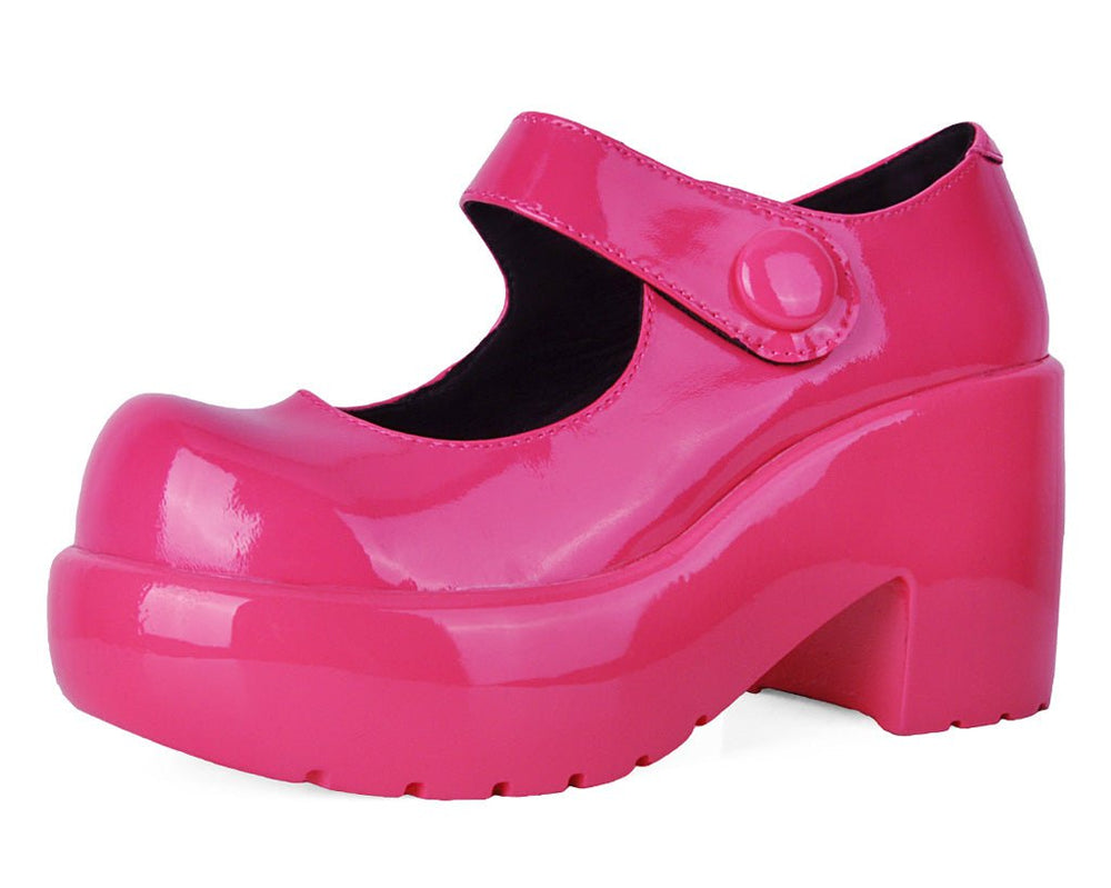 T.U.K. Shoes A3219L Pink Liquid Bubble Mary Jane Platform