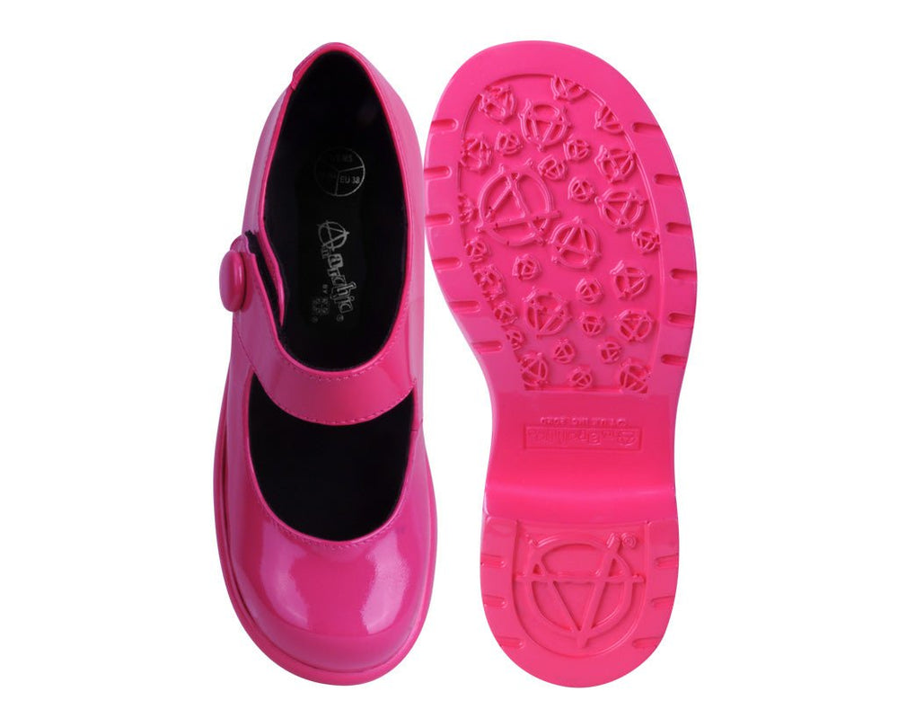 T.U.K. Shoes A3219L Pink Liquid Bubble Mary Jane Platform