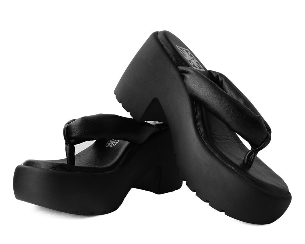 T.U.K. Shoes A9960L Black Strappy Bubble Heel