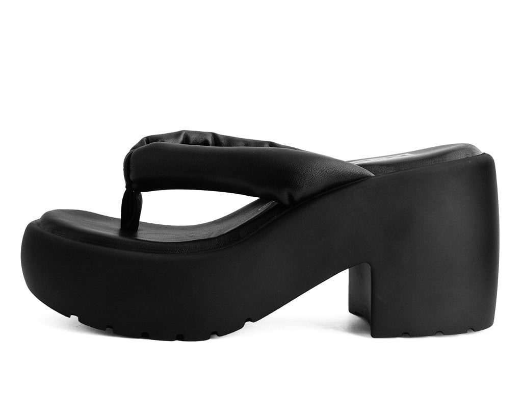 T.U.K. Shoes A9960L Black Strappy Bubble Heel