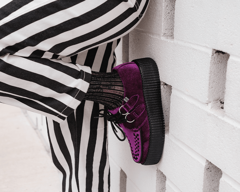 T.U.K. Shoes V9490 Violet Velvet Viva Mondo Creeper