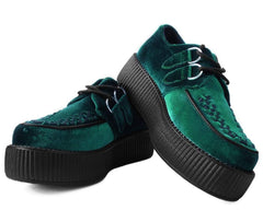 T.U.K. Shoes V8535 Emerald Green Velvet Viva Mondo Creeper