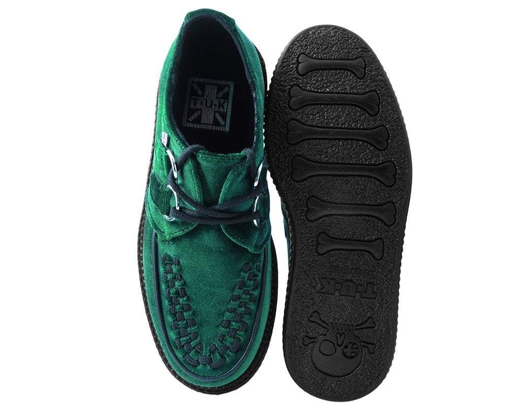 T.U.K. Shoes V8535 Emerald Green Velvet Viva Mondo Creeper