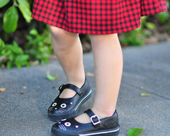 T.U.K. Shoes A9725B Black & White Kitty Mary Jane Toddler Sneaker