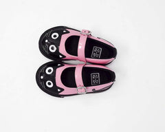 T.U.K. Shoes A9726B Black & Pink Kitty Mary Jane Toddler Sneaker