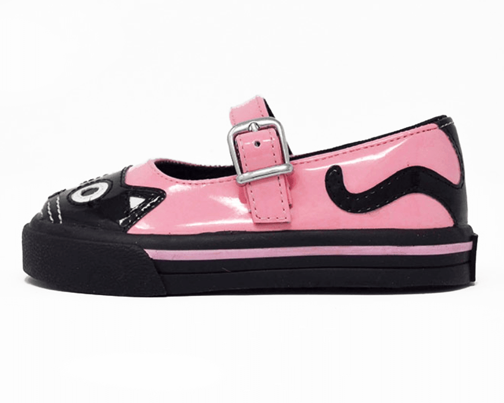T.U.K. Shoes A9726B Black & Pink Kitty Mary Jane Toddler Sneaker