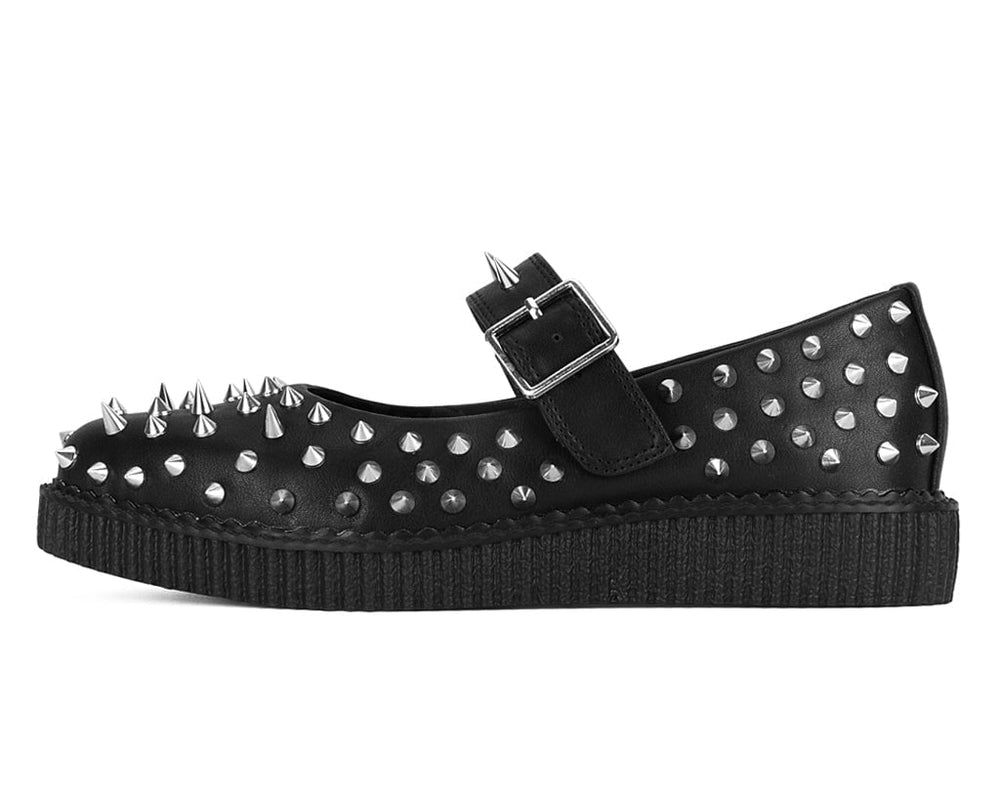 T.U.K. Shoes A3355L Black TUKskin Pointed Spike Mary Jane