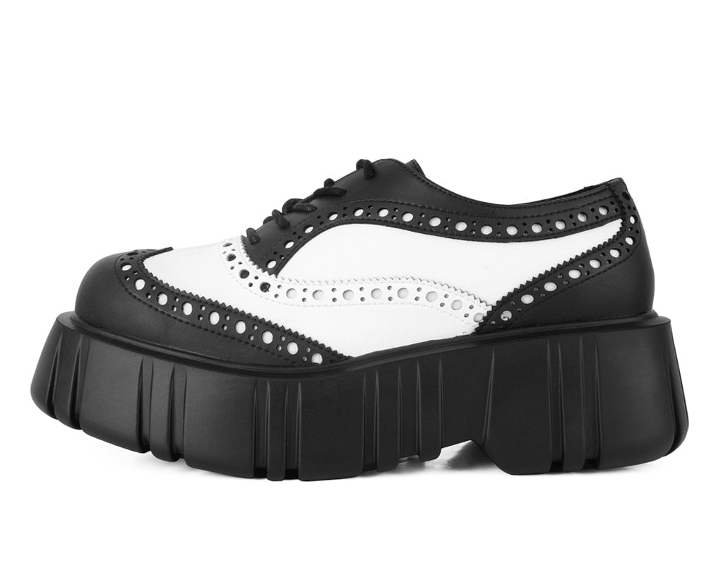T.U.K. Shoes T2338 Black & White TUKskin™ Anarchic Airship Brogue