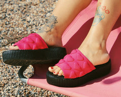 T.U.K. Shoes V3303L Pink Puff Heart Mondo Sandal