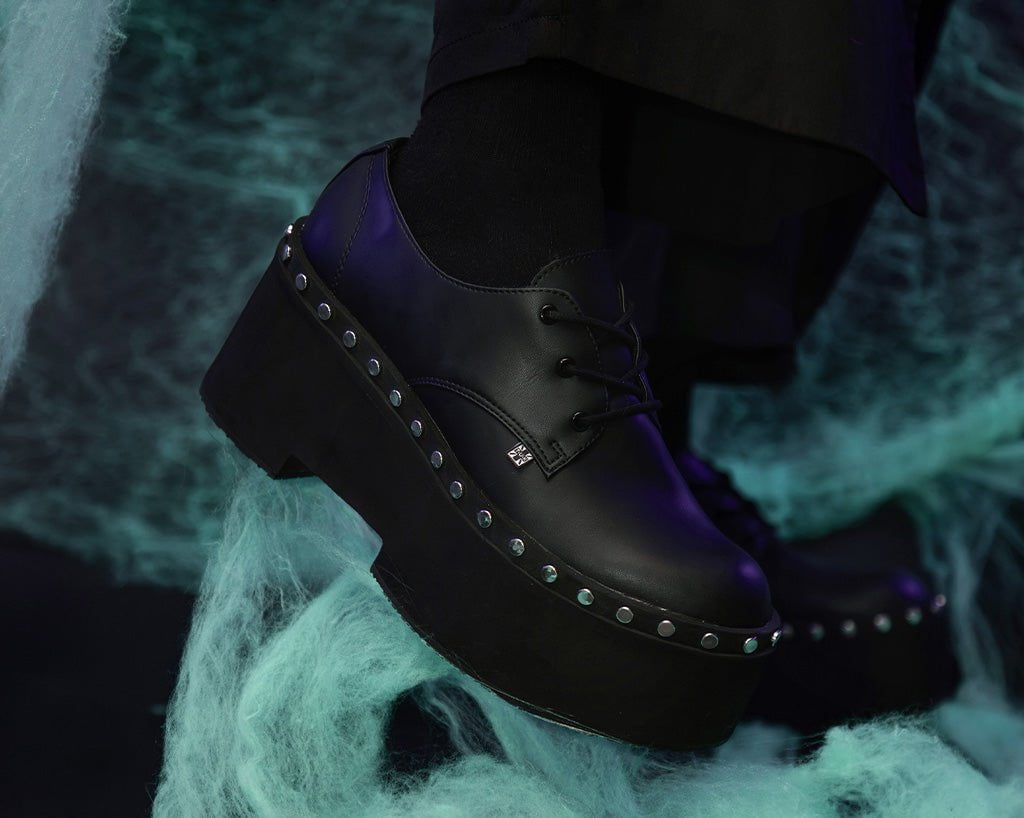 T.U.K. Shoes A3296 Black TUKskin Dino Flat Platform
