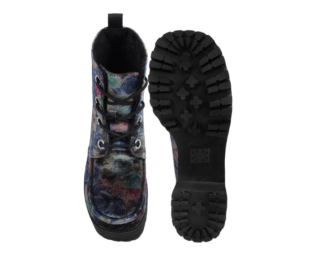 T.U.K. Shoes A3285L Floral Velvet Nosebleed Boot