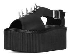 T.U.K. Shoes S3348 Black TUKskin Spike Strato Sandal