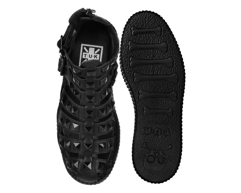 T.U.K. Shoes V3383L Black Studded Gladiator Viva Mondo Sandal