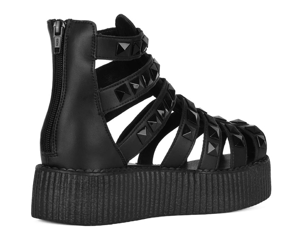 T.U.K. Shoes V3383L Black Studded Gladiator Viva Mondo Sandal