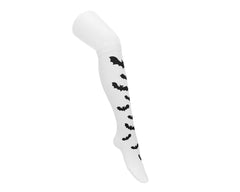 T.U.K. Shoes TSK1177 White Bat Thigh High Sock TSK1177-OS