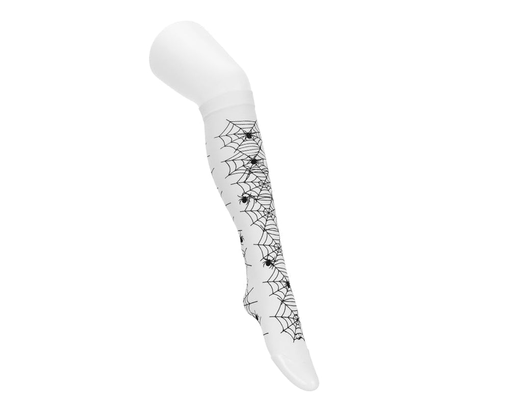 T.U.K. Shoes TSK1176 White Spider Thigh High Sock TSK1176-OS