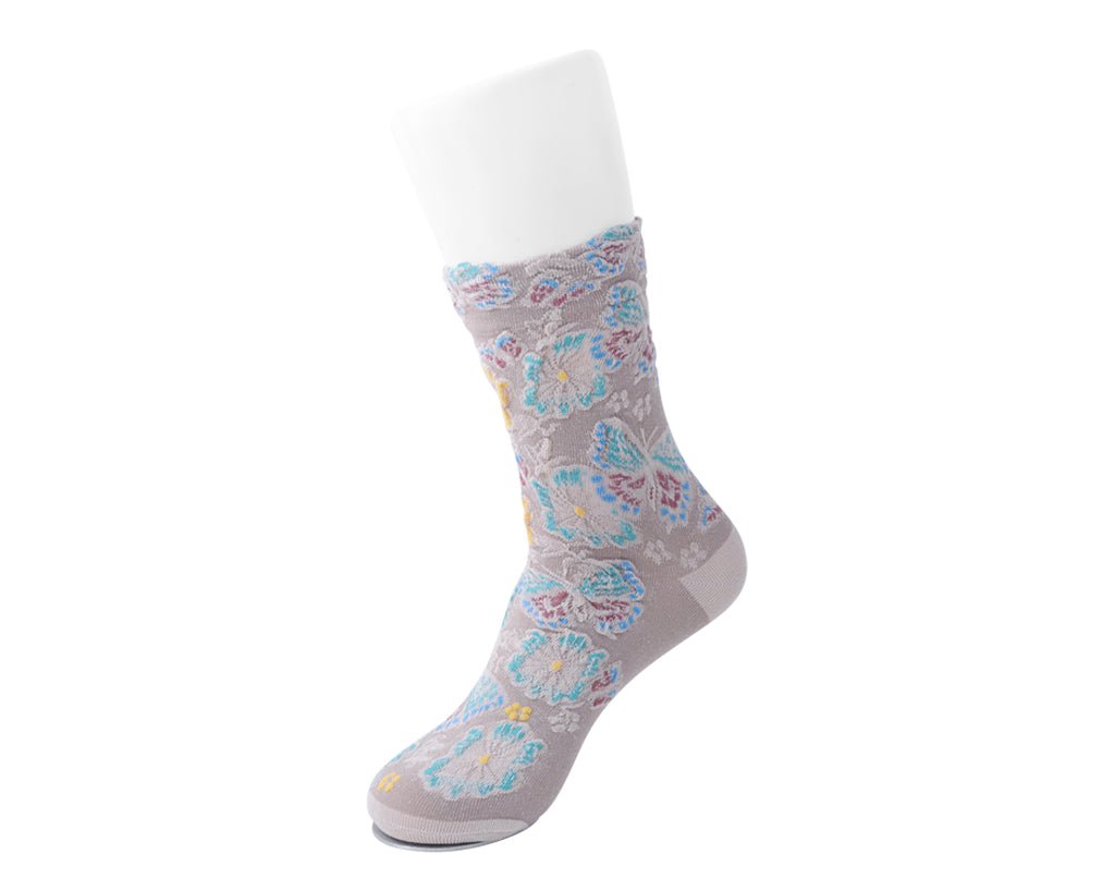 T.U.K. Shoes TSK1153 Beige Floral Sock TSK1153-OS