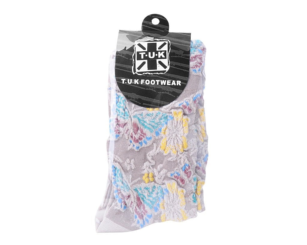 T.U.K. Shoes TSK1153 Beige Floral Sock TSK1153-OS