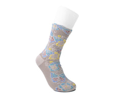 T.U.K. Shoes TSK1153 Beige Floral Sock TSK1153-OS