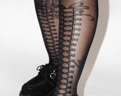 T.U.K. Shoes TSK1158 Black Mesh Corset Sock TSK1158-OS