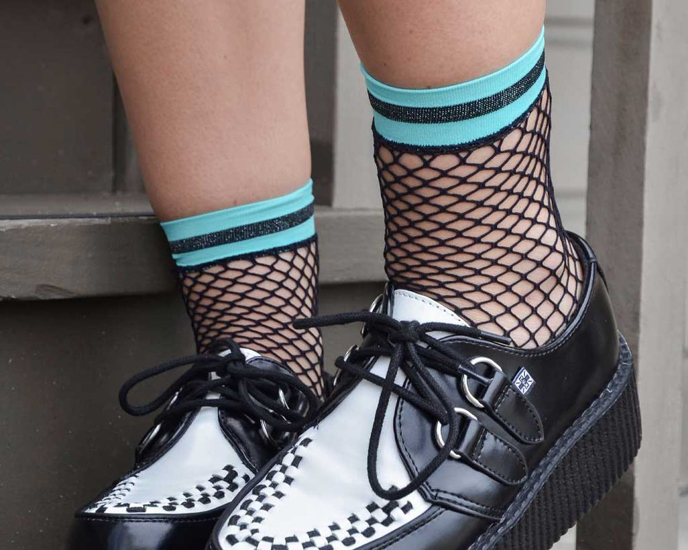 T.U.K. Shoes TSK1122 Multi-color Band Fishnet 5-Pk Sock TSK1122-OS