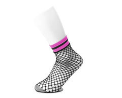 T.U.K. Shoes TSK1122 Multi-color Band Fishnet 5-Pk Sock TSK1122-OS