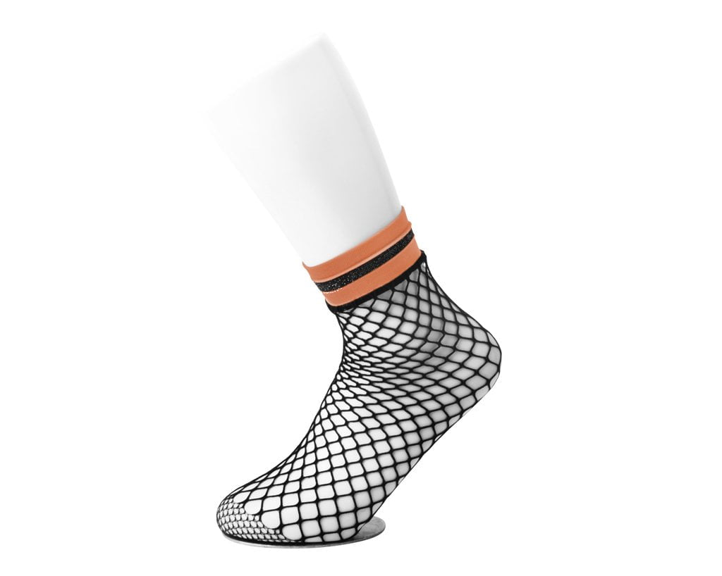 T.U.K. Shoes TSK1122 Multi-color Band Fishnet 5-Pk Sock TSK1122-OS