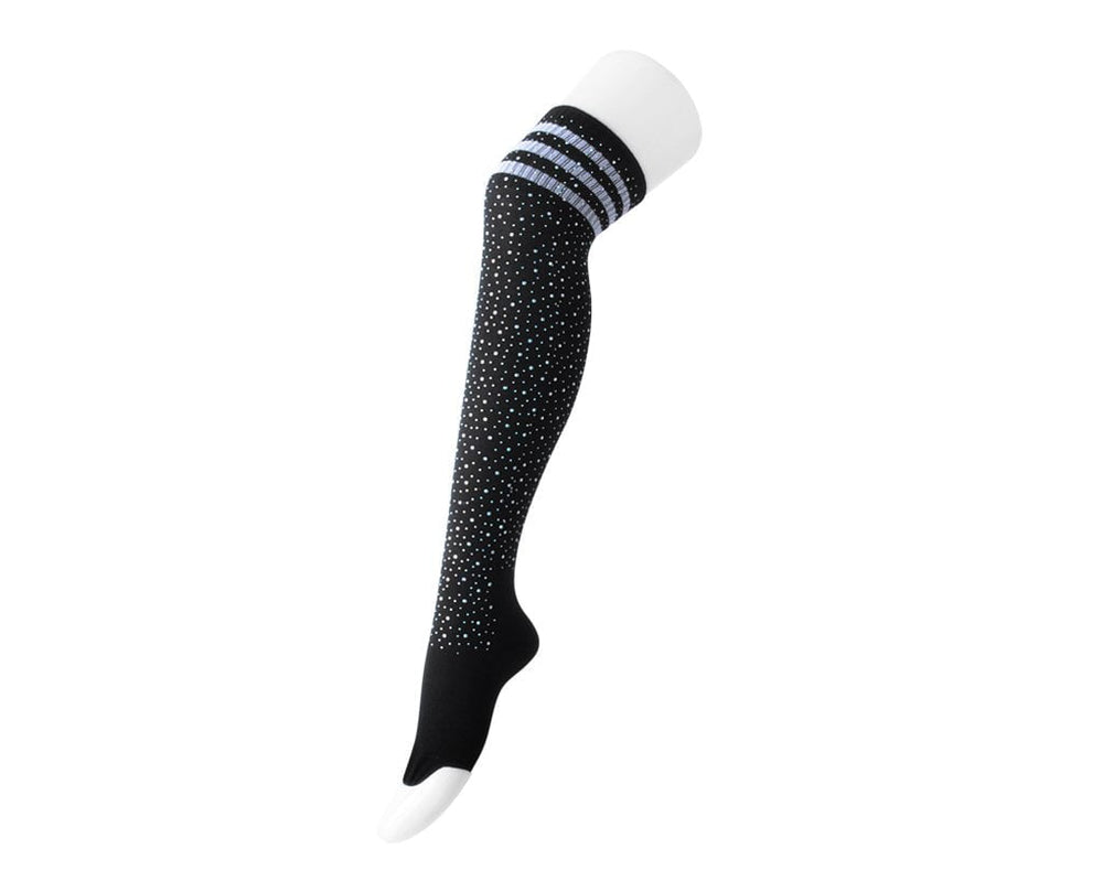 T.U.K. Shoes TSK1125 Black Varsity Rhinestone Over-The-Knee Sock TSK1125-OS