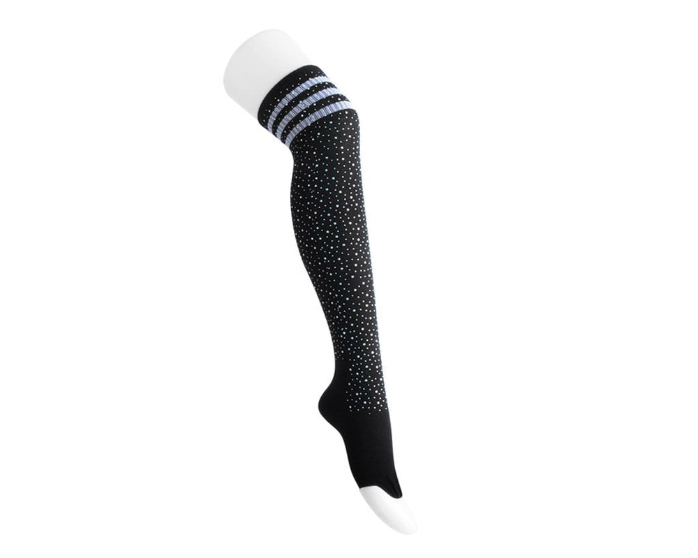 T.U.K. Shoes TSK1125 Black Varsity Rhinestone Over-The-Knee Sock TSK1125-OS