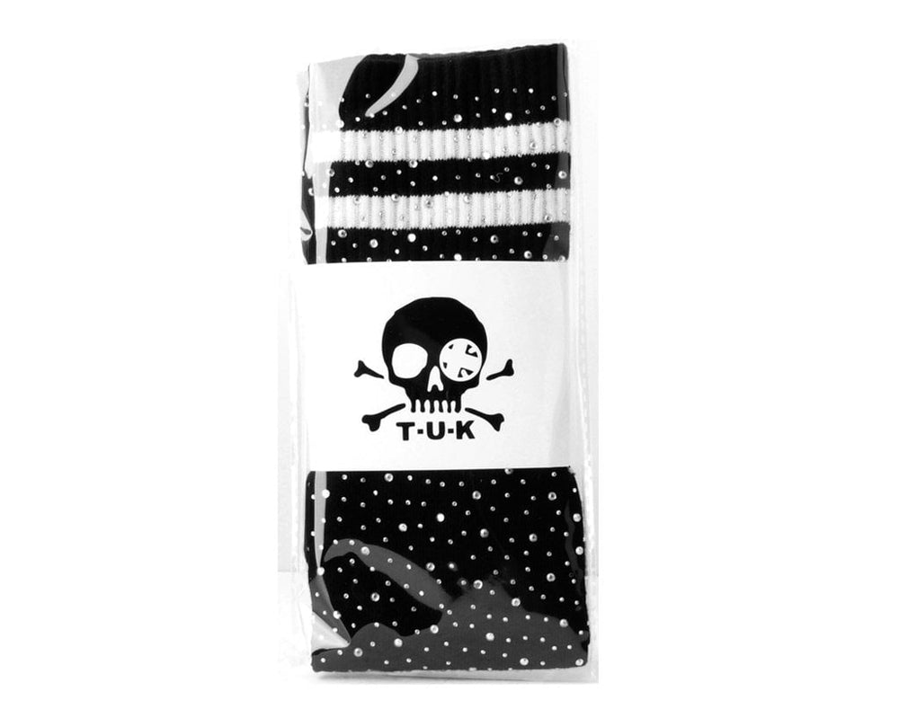 T.U.K. Shoes TSK1125 Black Varsity Rhinestone Over-The-Knee Sock TSK1125-OS