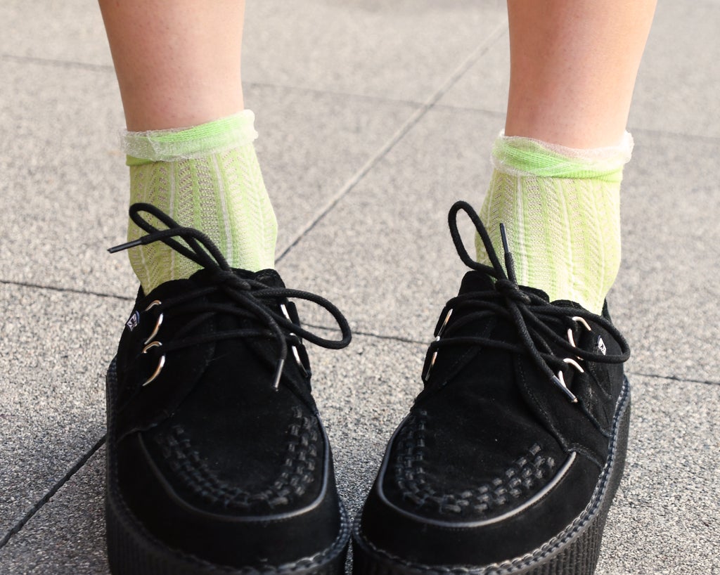 T.U.K. Shoes TSK1134 Lime Mesh Sock TSK1134-OS