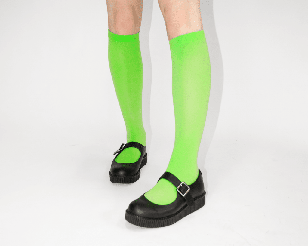 T.U.K. Shoes TSK1165 Green Knee-High Nylon Mesh Sock TSK1165-OS