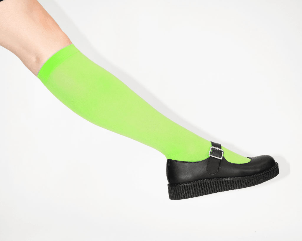 T.U.K. Shoes TSK1165 Green Knee-High Nylon Mesh Sock TSK1165-OS