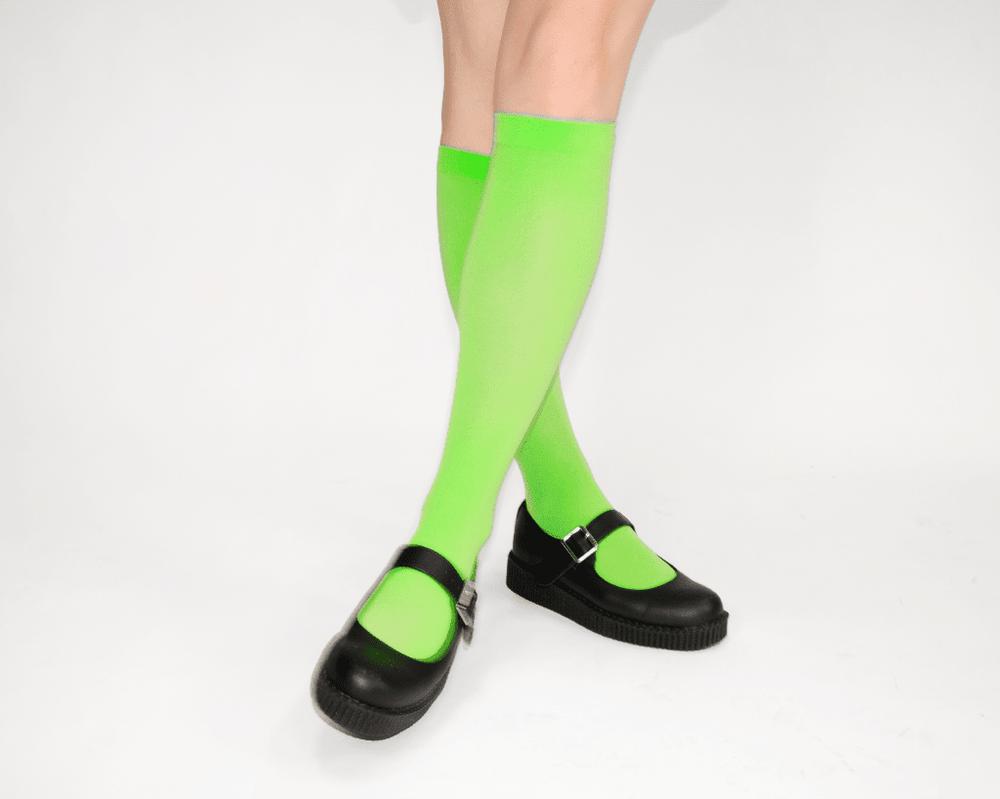 T.U.K. Shoes TSK1165 Green Knee-High Nylon Mesh Sock TSK1165-OS