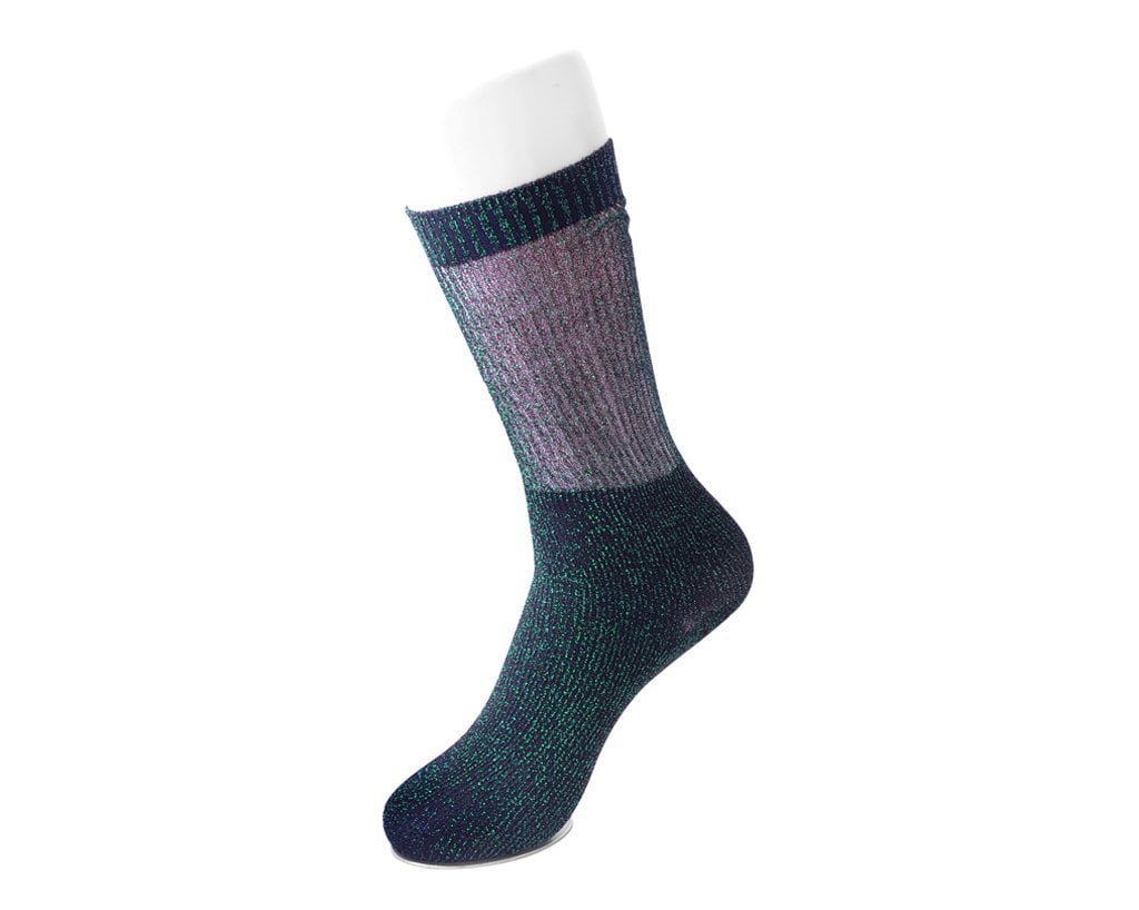 T.U.K. Shoes TSK1131 Green Ribbed Glitter Sock TSK1131-OS