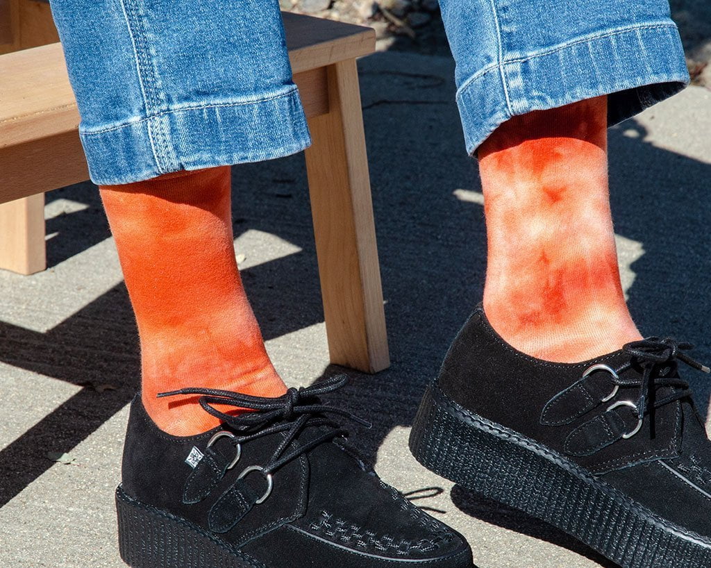 T.U.K. Shoes TSK1111 Tie-Dye Tangerine Women's Crew Sock TSK1111-OS