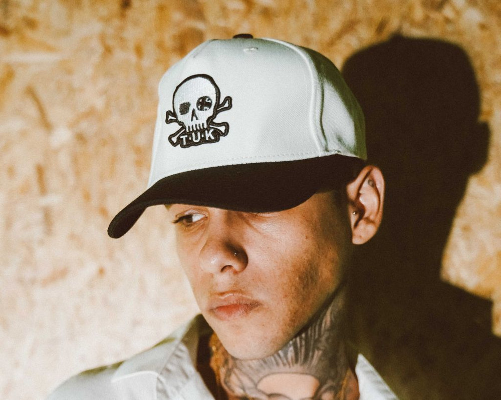 T.U.K. Shoes HT08 Black & Cream Skull Logo Hat HT08-OS