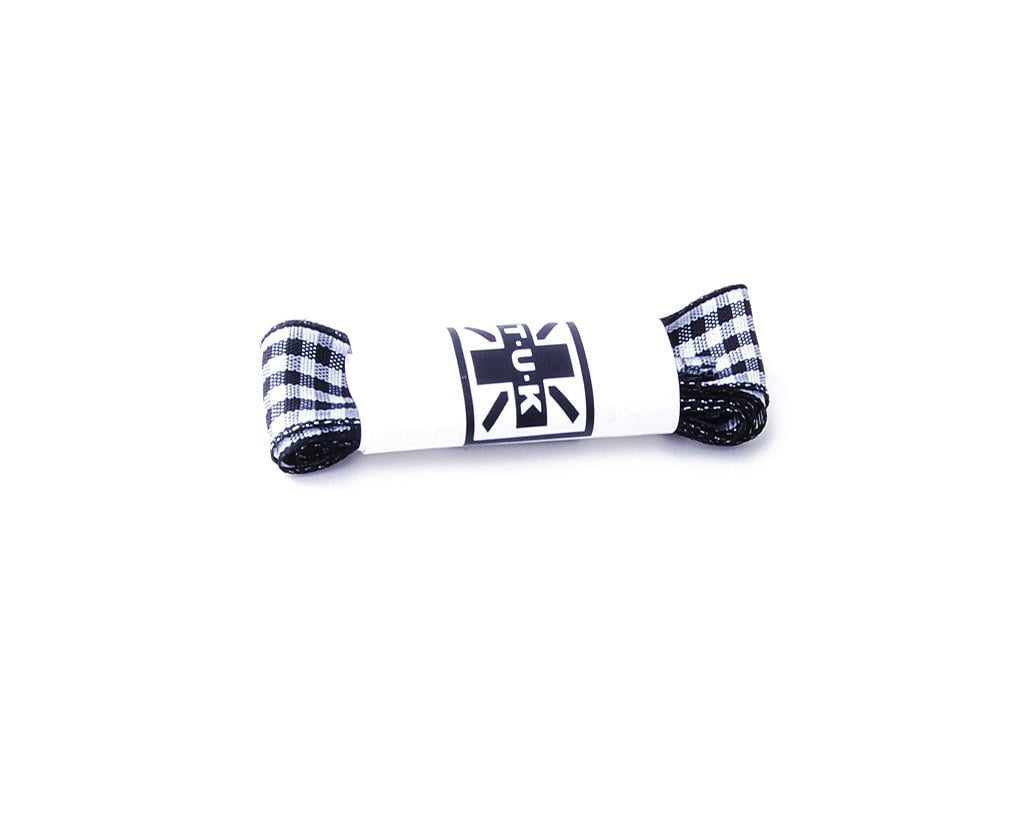 T.U.K. Shoes LC057-75-BWF-OS 75 CM Black & White Gingham Flat Laces LC057-75-BWF-OS