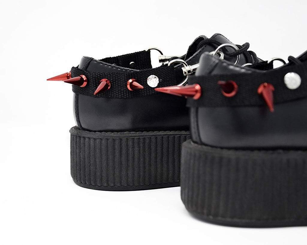 T.U.K. Shoes SA14 Spiked Red Bondage Shoe Straps
