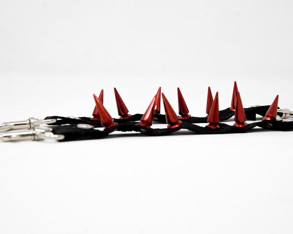 T.U.K. Shoes SA14 Spiked Red Bondage Shoe Straps