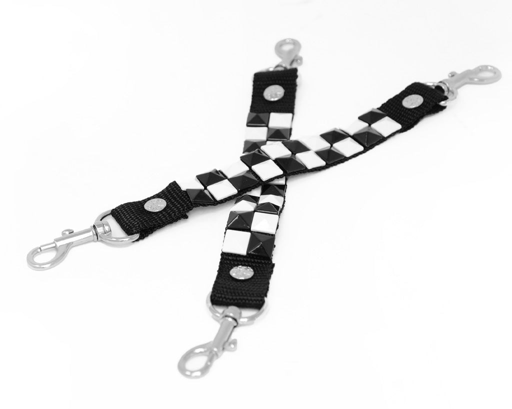 T.U.K. Shoes SA11 Black & White Pyramid Bondage Shoe Strap