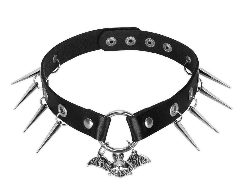 T.U.K. Shoes CK02 Spiked Bat Choker CK02-OS