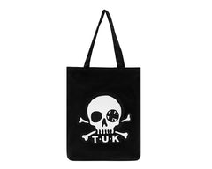 T.U.K. Shoes BG13 Black Skull Logo Canvas Tote Bag BG13-OS